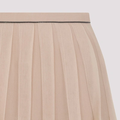 Shop Brunello Cucinelli Skirt In Nude & Neutrals