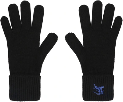 Shop Burberry Knitted Gloves In Black