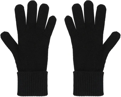 Shop Burberry Knitted Gloves In Black