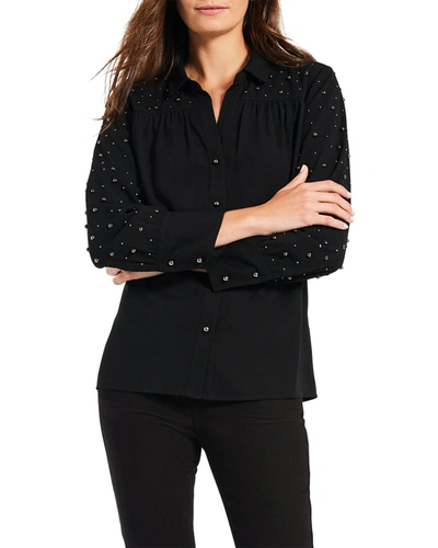Shop Nic + Zoe Constellation Shirt In Black