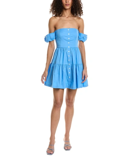 Shop Staud Elio Mini Dress In Blue