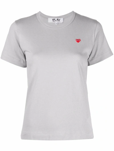 Shop Comme Des Garçons Play T-shirt Logo Clothing In Grey