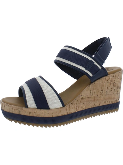 Shop Sperry Womens Espadrille Open Toe Platform Sandals In Blue