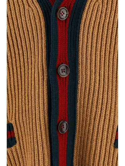 Shop Gucci Knitwear In Camel/green/red