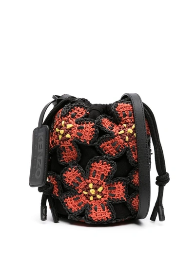 Shop Kenzo Flower Bucket Bags In Red