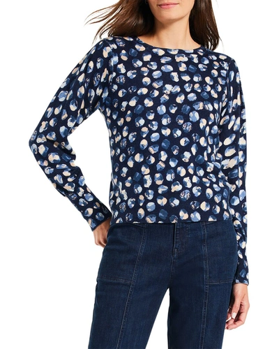 Shop Nic + Zoe Many Moons Femme Sleeve Sweater In Blue
