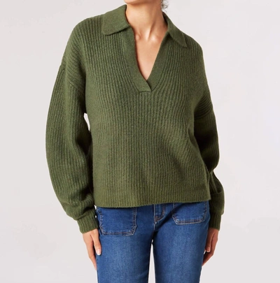 Shop Apricot Oversized Ribbed Sweater In Green