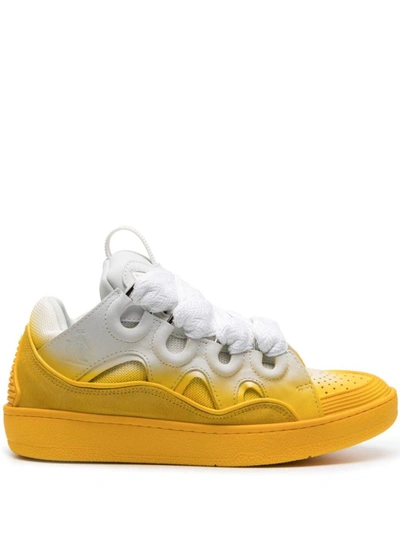Shop Lanvin Curb Sneakers Shoes In 8000 Yellow White