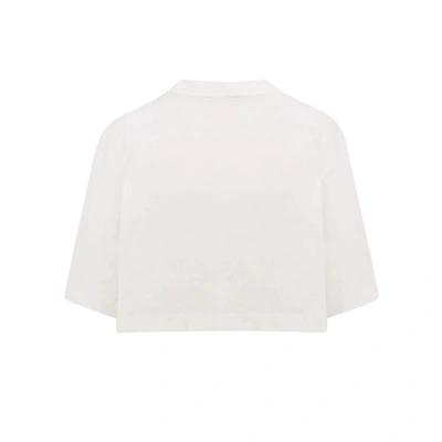 Shop Marni Cropped Logo T-shirt In L4w01