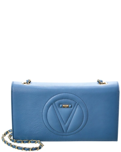 Shop Valentino By Mario Valentino Lena Signature Leather Shoulder Bag In Blue