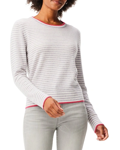 Shop Nic + Zoe Easy Stripe Cashmere Sweater In Grey