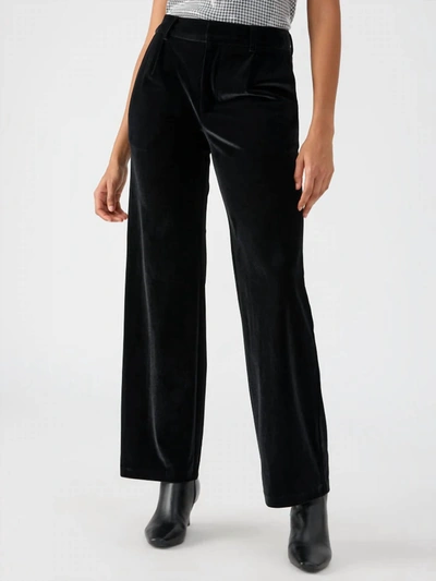 Shop Sanctuary Faye Semi High Rise Velvet Trouser In Black