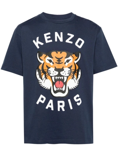 Shop Kenzo Lucky Tiger Oversize T-shirt Clothing In Blue