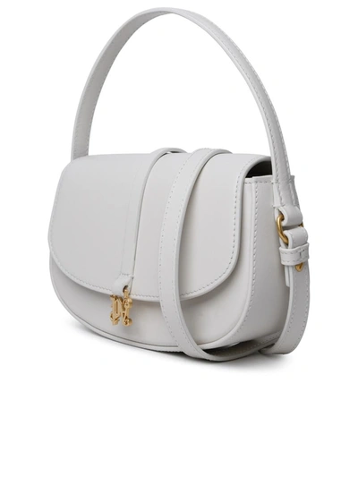 Shop Palm Angels 'lockbag' Cream Leather Bag