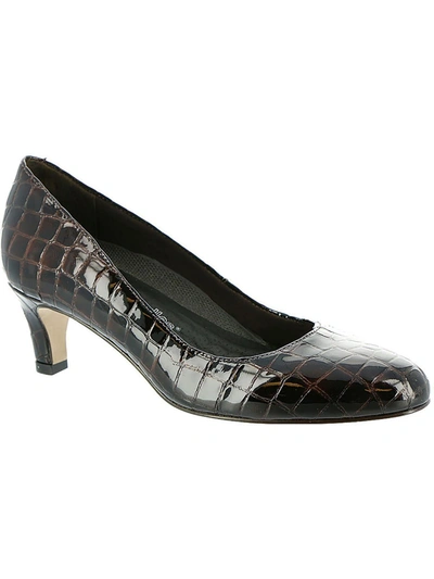 Shop Walking Cradles Womens Patent Leather Slip-on Pumps In Grey