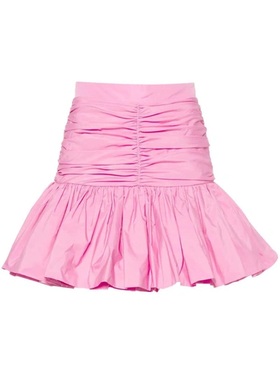 Shop Patou Gathered Miniskirt Clothing In Pink & Purple