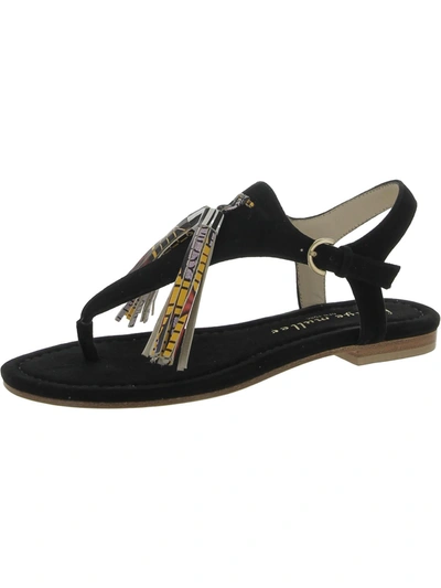 Shop Bettye Muller Samba Womens Suede Thong Slingback Sandals In Black
