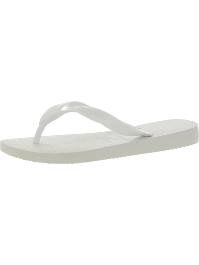 Shop Havaianas Womens Textured Slip-on Thong Sandals In White