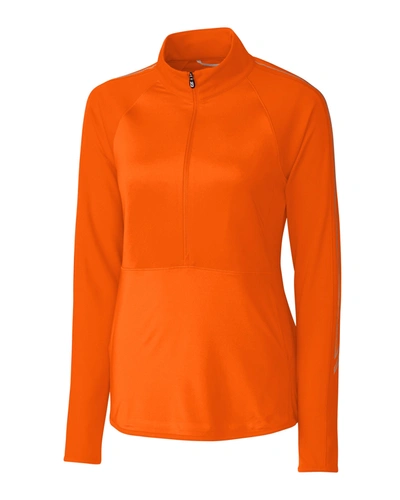 Shop Cutter & Buck Ladies' Pennant Sport Half-zip Jacket In Orange