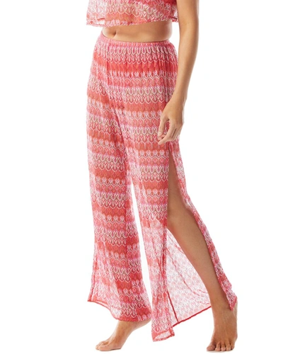 Shop Coco Contours Crochet Flutter High Waist Pant In Pink