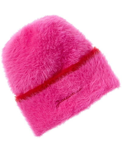Shop Jacquemus Le Bonnet Neve Beanie In Pink