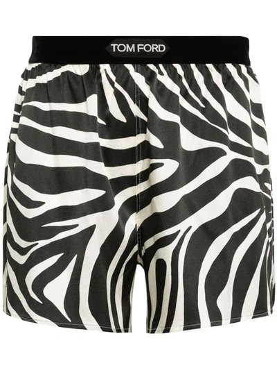 Shop Tom Ford Zebra Print Shorts Clothing In Black