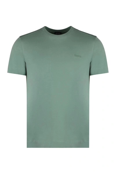 Shop Zegna Cotton Crew-neck T-shirt In Green