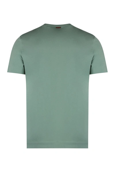 Shop Zegna Cotton Crew-neck T-shirt In Green