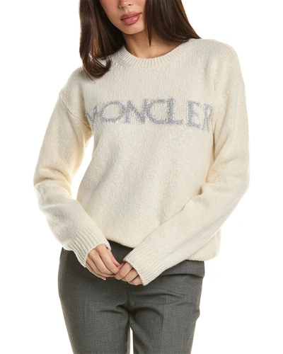 Shop Moncler Wool Sweater In White