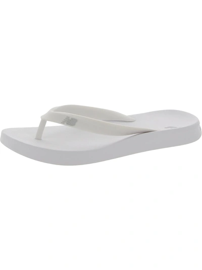 Shop New Balance 24v1 Mens Slip-on Thong Flip-flops In White