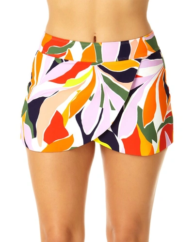 Shop Anne Cole Tulip Drape Swim Skirt In Multi