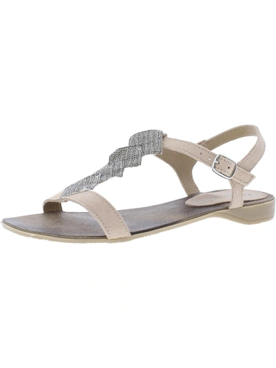 Shop Lara Collection Oliva Womens Leather Embellished T-strap Sandals In Multi