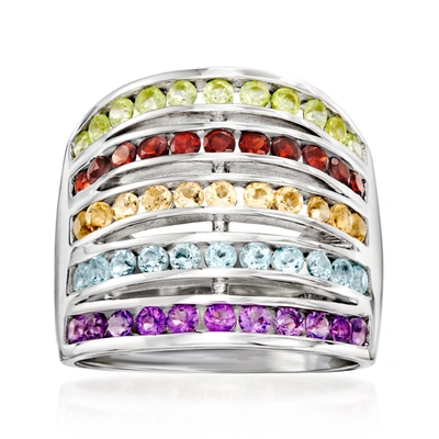 Shop Ross-simons Multi-gemstone Ring In Sterling Silver In Pink