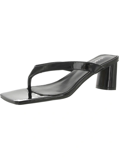 Shop Vivianly Womens Patent Square Toe Heels In Black