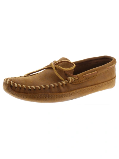 Shop Minnetonka Mens Casual Slip On Moccasins In Brown