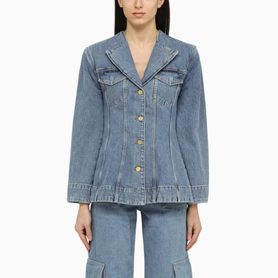 Shop Ganni Blue Vintage Single-breasted Denim Jacket