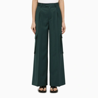 Amiri Pleated Wide-legged Casual Pants In Green