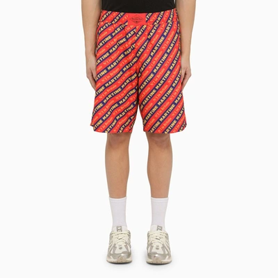 Shop Martine Rose | Red Bermuda Shorts With Logo Print In Orange