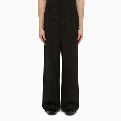 Ami Alexandre Mattiussi Black Elasticized Waist Trousers In Black