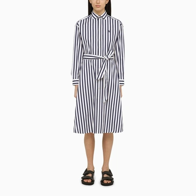 Shop Polo Ralph Lauren | Navy Blue/white Striped Cotton Shirt Dress
