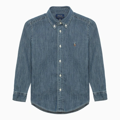 Shop Polo Ralph Lauren Blue Denim Button-down Shirt