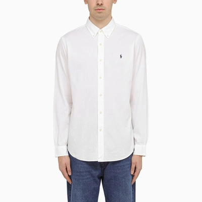Shop Polo Ralph Lauren White Cotton Custom-fit Shirt
