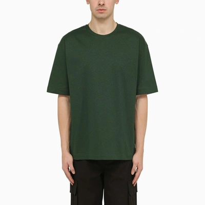 Shop Burberry Dark Green Cotton T-shirt