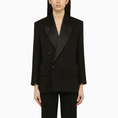 Shop Victoria Beckham | Black Double-breasted Jacket In Wool