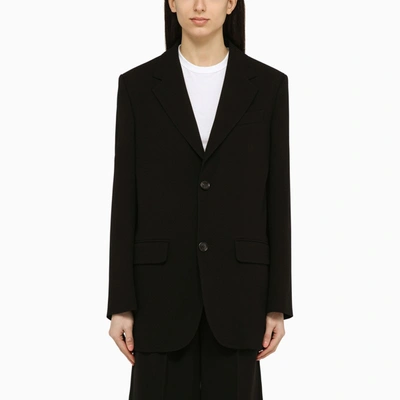 Shop Ami Alexandre Mattiussi Black Single-breasted Jacket In Wool