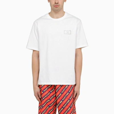 Shop Martine Rose Black Cotton T-shirt With Logo In White