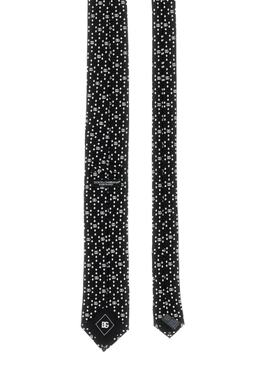 Shop Dolce & Gabbana Logo Print Tie In White/black