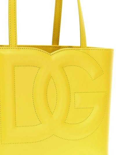 Shop Dolce & Gabbana Small Logo Shopping Bag In Yellow
