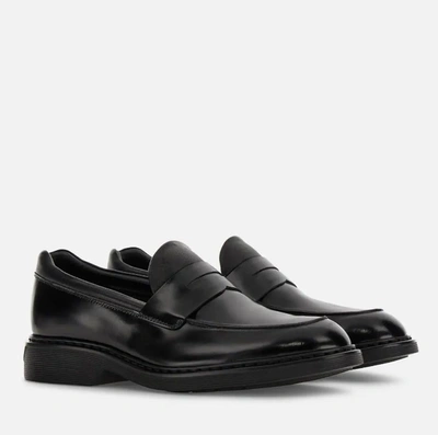 Shop Hogan Flat Shoes In Black