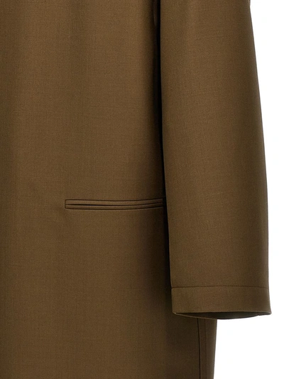 Shop Lemaire 'asymmetric' Coat In Gray